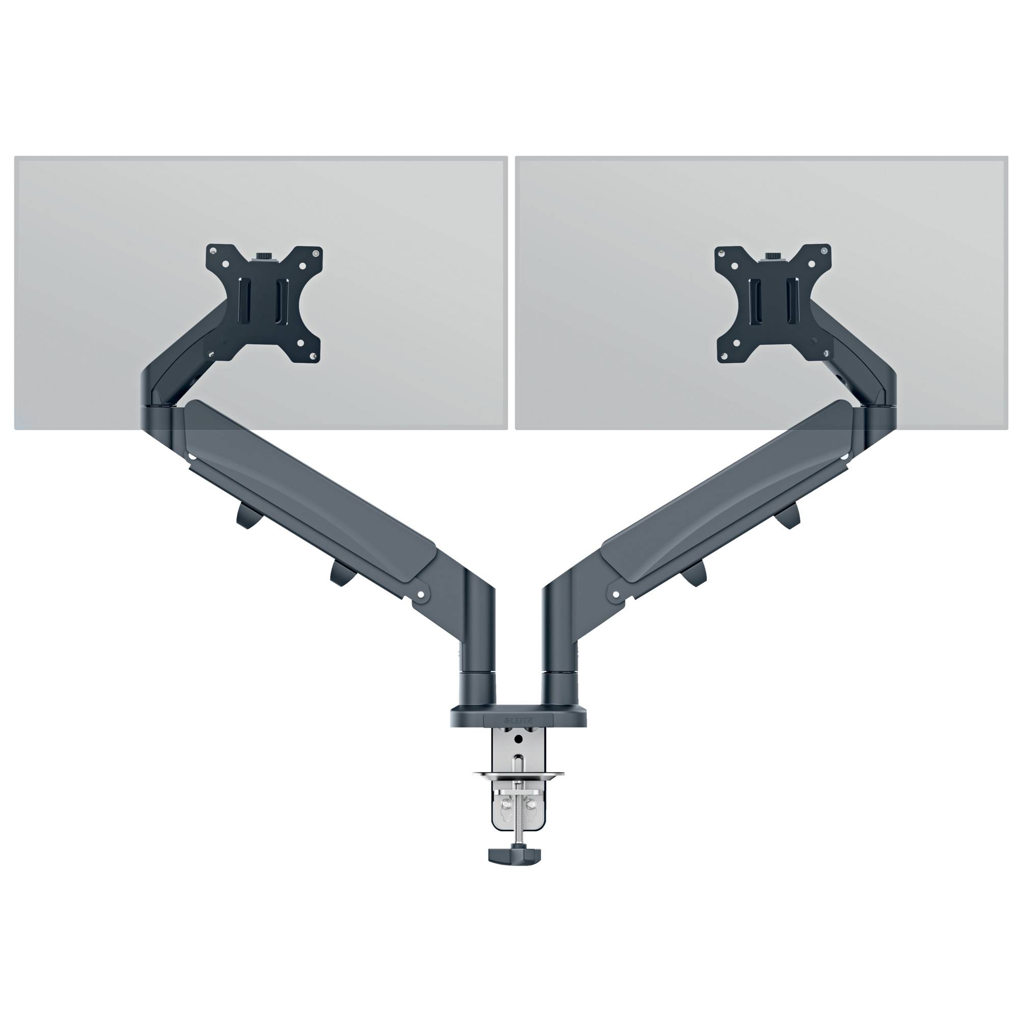 Esselte Leitz Ergo - Befestigungskit (spring-assisted dual arm) - für 2 LCD-Displays - space saving - Metall - Dunkelgrau - Bildschirmgröße: 43.2-8