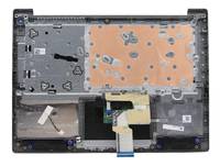 Geöffnete Laptop-Unterseite mit sichtbaren internen Komponenten, Akku und Bandkabelverbindungen.