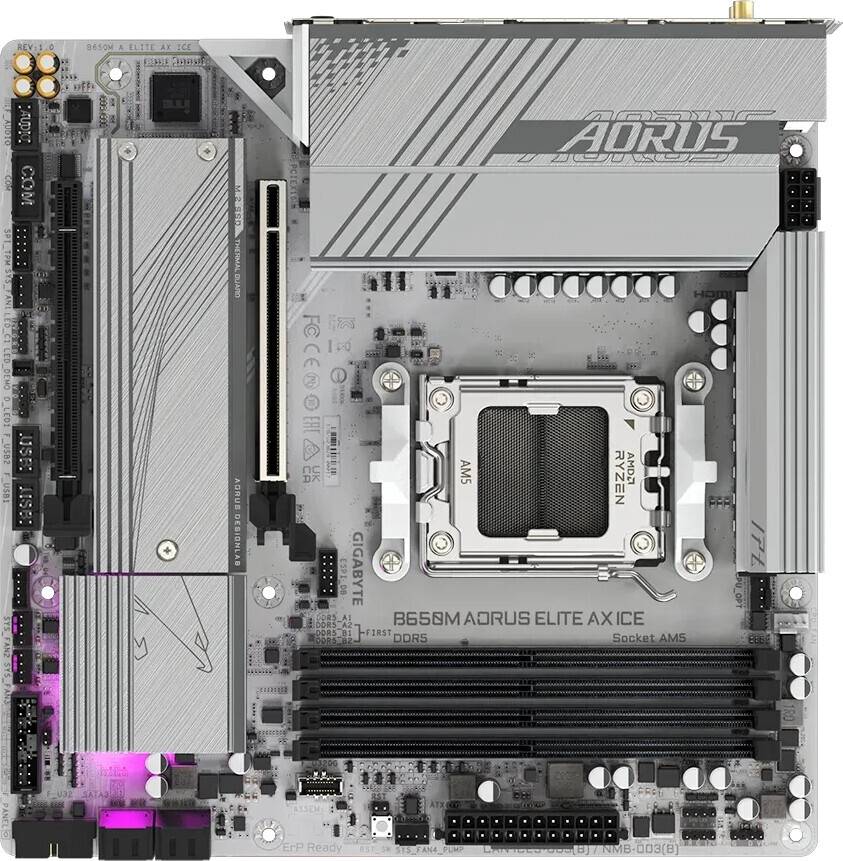 B650M AORUS ELITE AX ICE - Hauptplatine - micro ATX - Sockel AM5