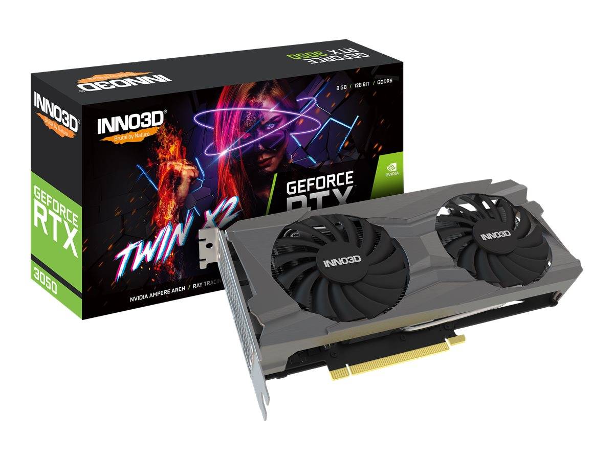 INNO3D RTX3050 Twin X2 8GB GDDR6 HDMI DVI DP