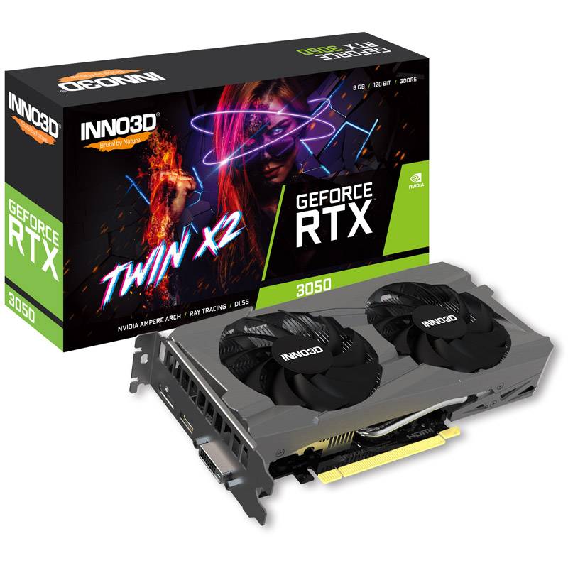 INNO3D RTX3050 Twin X2 8GB GDDR6 HDMI DVI DP
