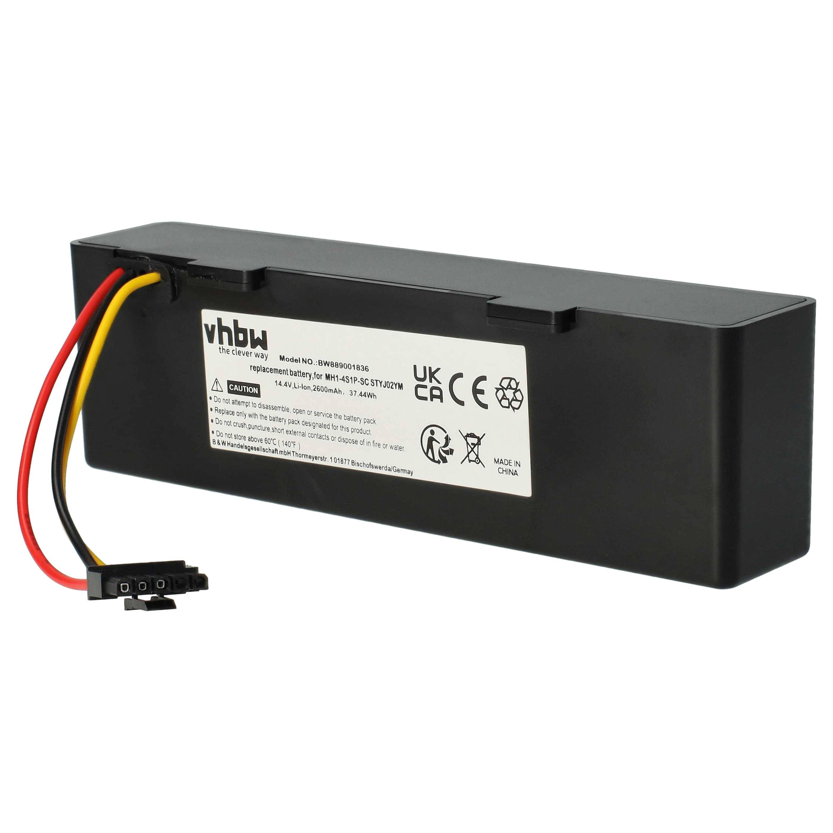 vhbw Akku Ersatz für Xiaomi MH1-4S1P-SC, STYJ02YM für Saugroboter (2600 mAh, 14,4 V, Li-Ion)
