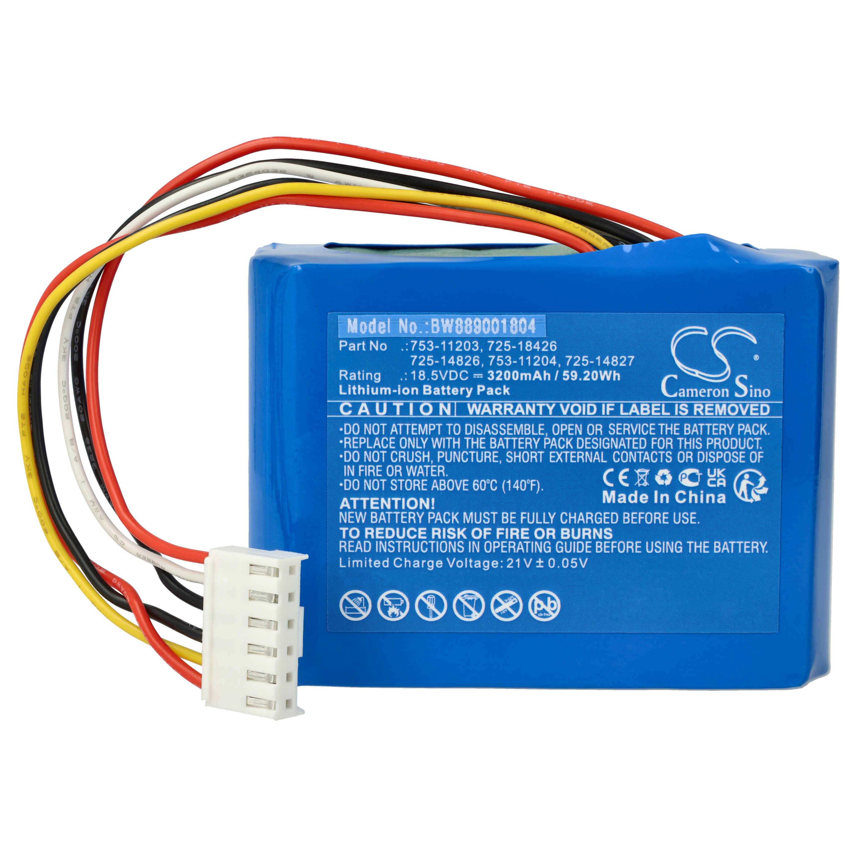 vhbw Akku Ersatz für MTD 753-11203, 753-11204, 725-14826, 725-14827, 725-18426 für Rasenroboter (3200mAh 18,5V Li-Ion)