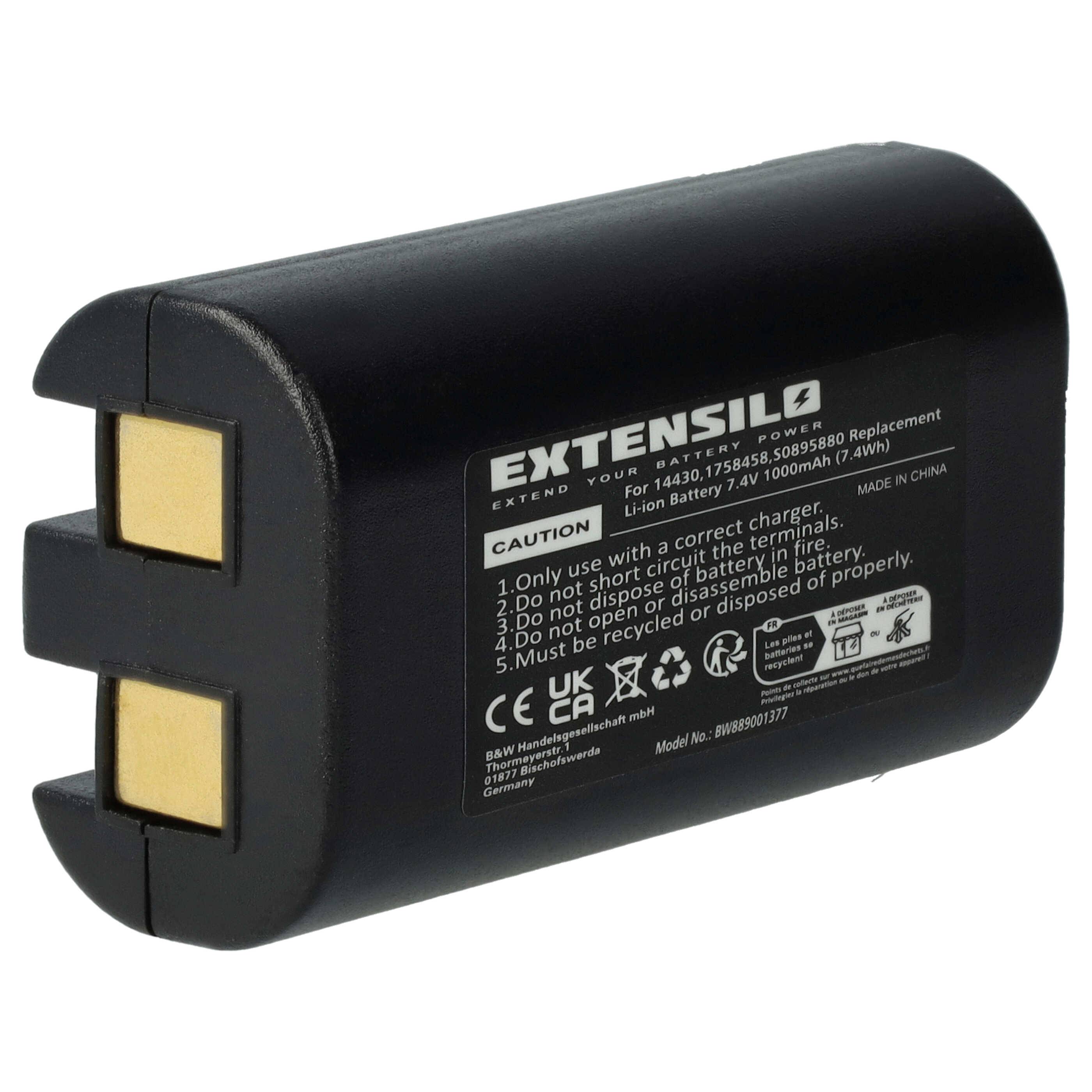 EXTENSILO Akku kompatibel mit Rhino 5200 | Drucker Kopierer Scanner Etiketten-Drucker (1000 mAh, 7,4 V, Li-Ion)