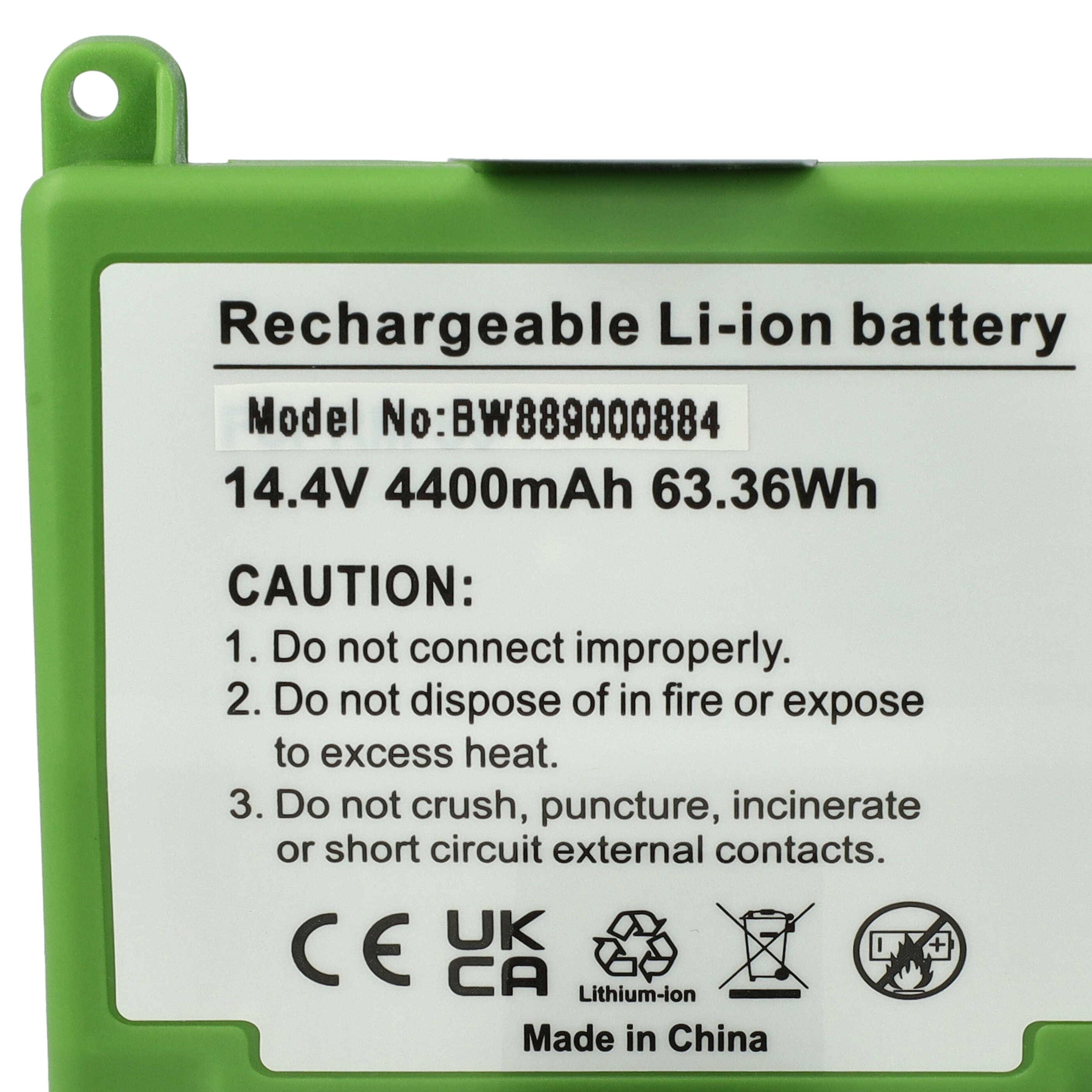vhbw Akku Ersatz für Roomba ABL-B, 4INR19/65-2 für Saugroboter (4400 mAh, 14,4 V, Li-Ion)
