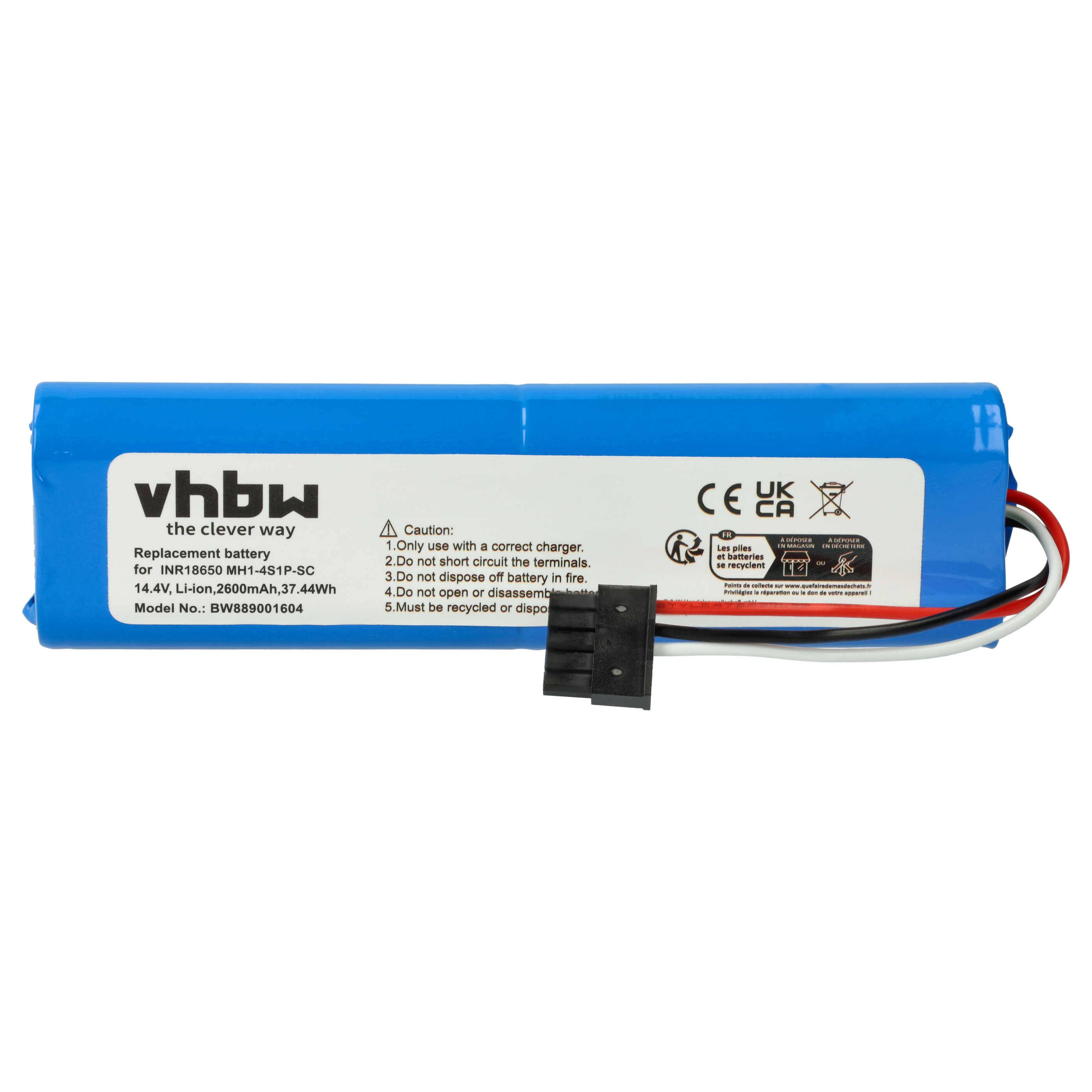 vhbw Akku kompatibel mit Haier JX37 Sweeper | Staubsauger (2600 mAh, 14,4 V, Li-Ion)