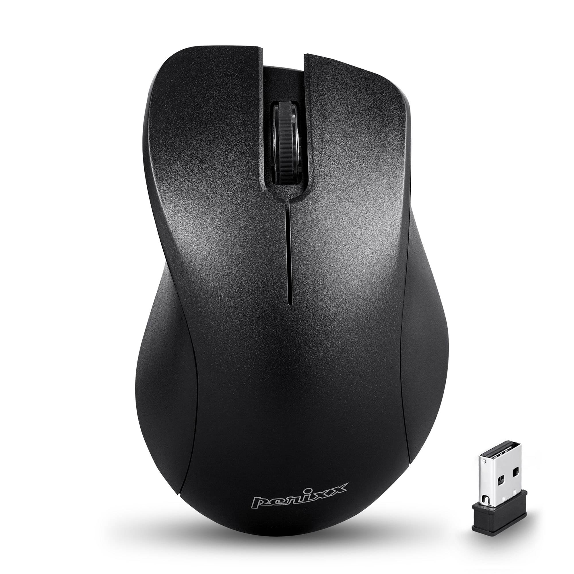 PERIXX - PERIMICE-621 B Kabellose Maus mit geräuschlosen Klicks und Ergo - Maus - 1.600 dpi