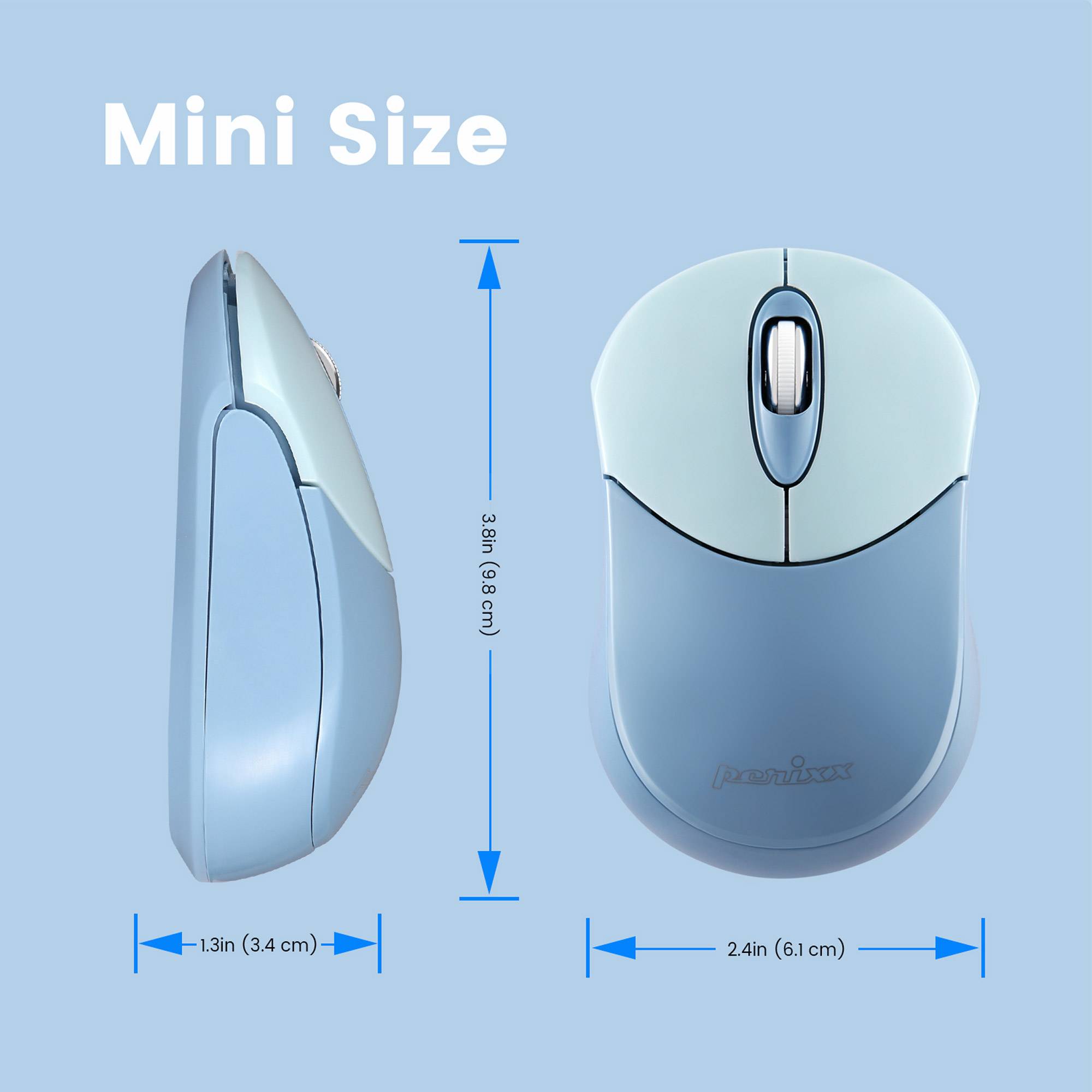 PERIXX - PERIMICE-802BL Bluetooth-Maus für PC und Tablet schnurlos blau - Maus - 1.000 dpi