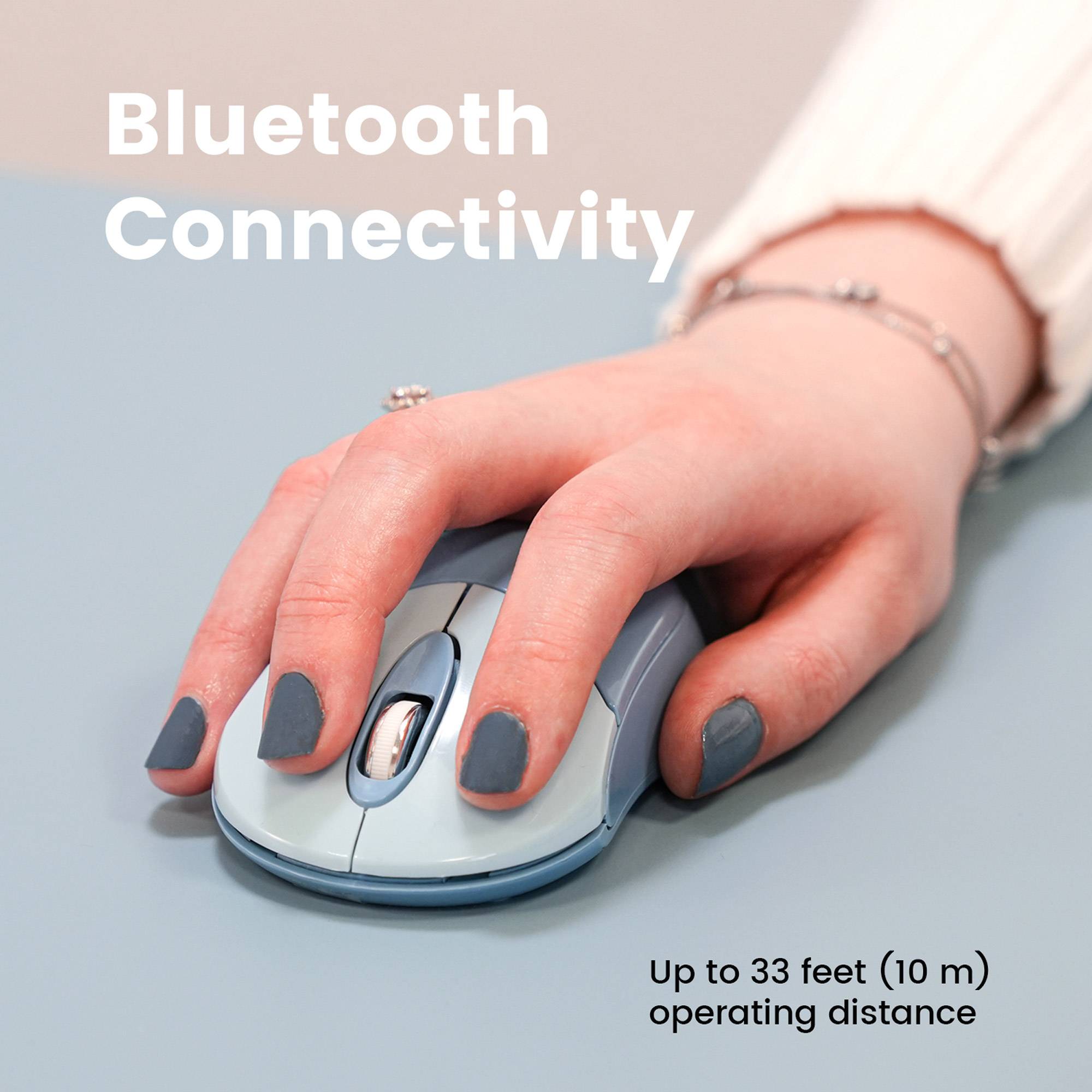 PERIXX - PERIMICE-802BL Bluetooth-Maus für PC und Tablet schnurlos blau - Maus - 1.000 dpi