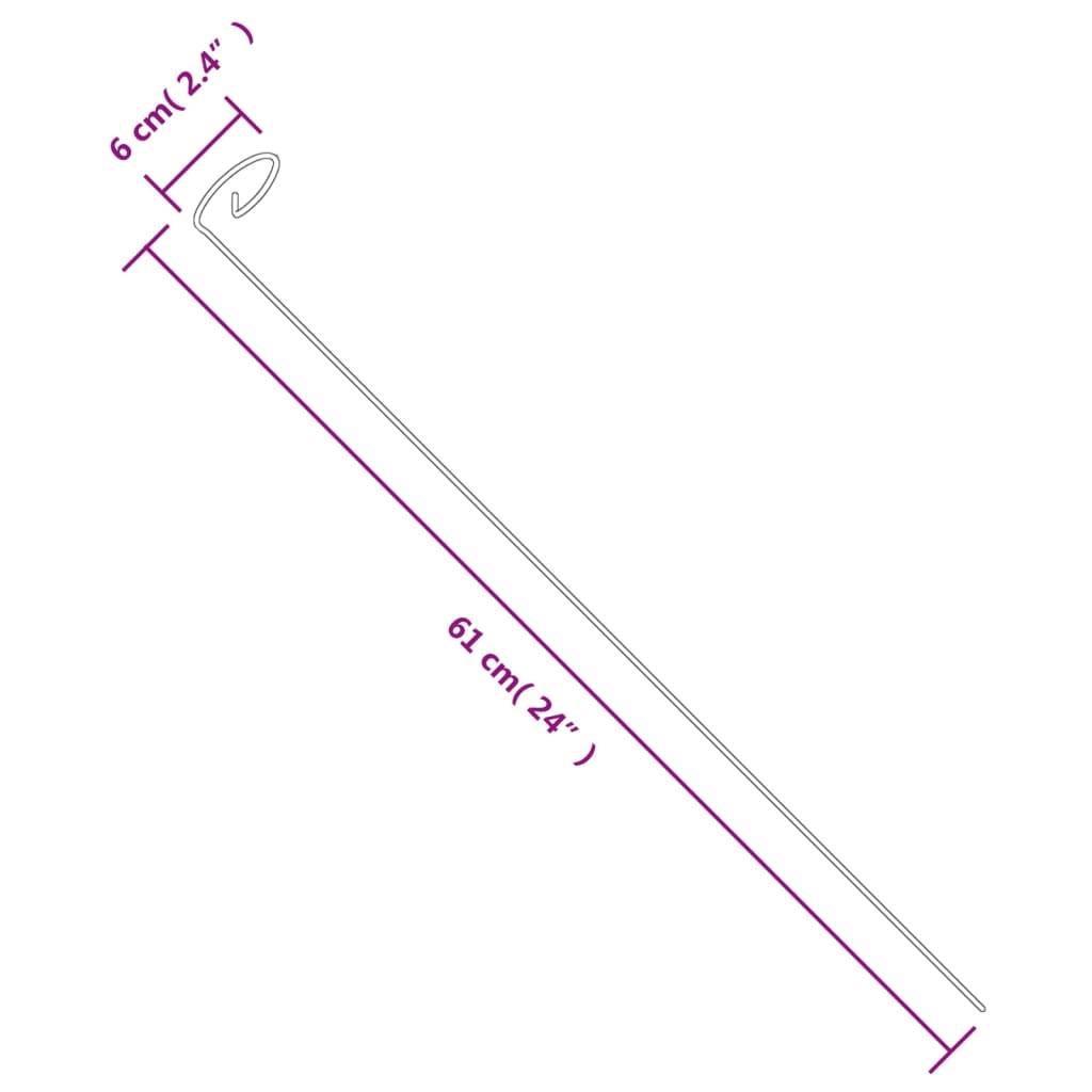 vidaXL Pflanzenstützen 20 Stk. Dunkelgrün 61 cm Stahl