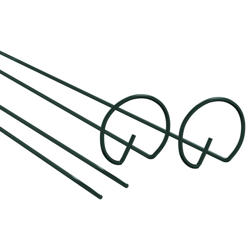 vidaXL Pflanzenstützen 20 Stk. Dunkelgrün 61 cm Stahl