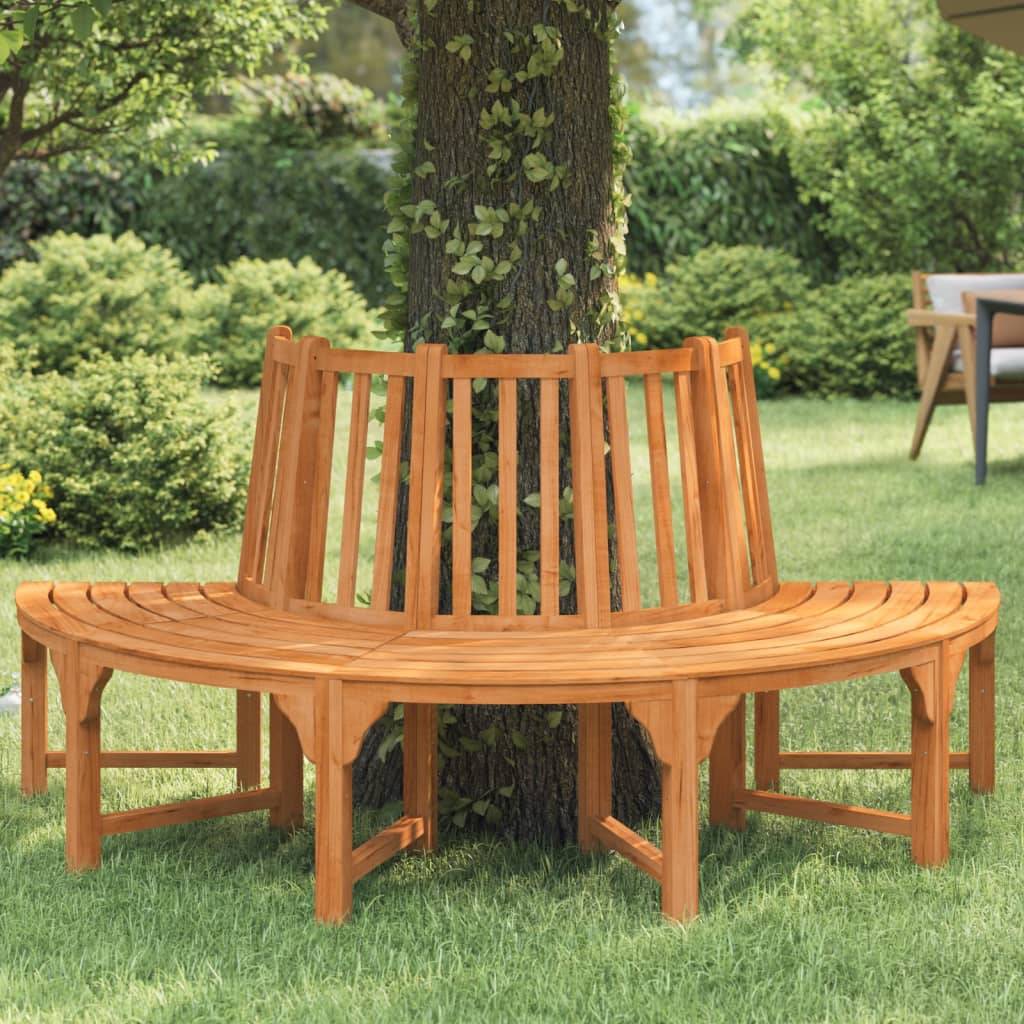 vidaXL Baumbank Halbrund Ø208 cm Massivholz Eukalyptus
