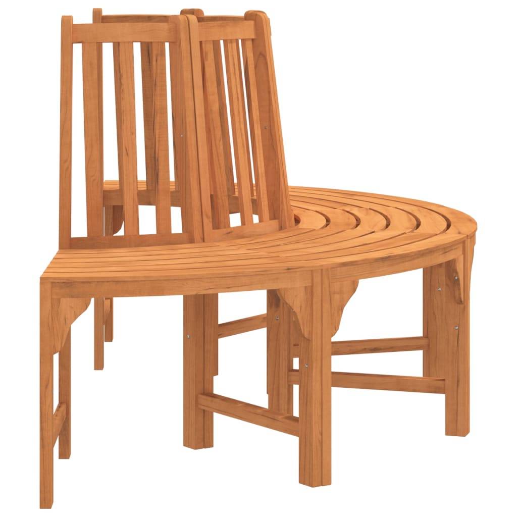 vidaXL Baumbank Halbrund Ø208 cm Massivholz Eukalyptus