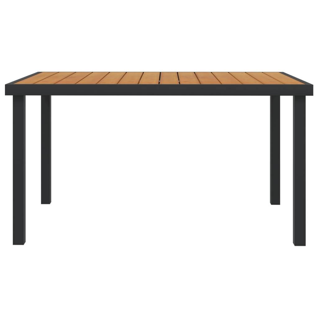 vidaXL Gartentisch Braun 140x90x74 cm Aluminium und WPC
