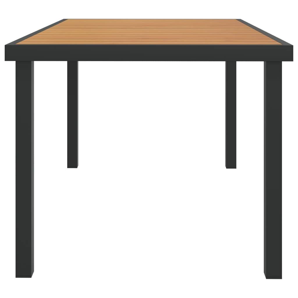 vidaXL Gartentisch Braun 140x90x74 cm Aluminium und WPC