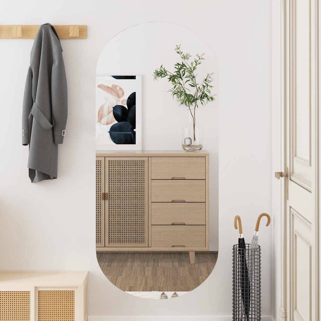 vidaXL Wandspiegel 45x100 cm Glas Oval