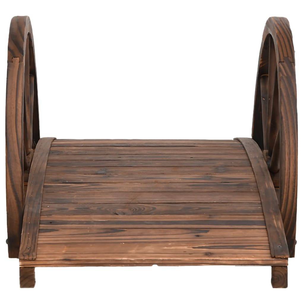 vidaXL Gartenbrücke mit Rad-Design 99x50x38 cm Massivholz Tanne