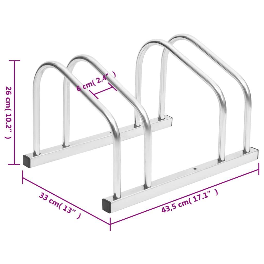 vidaXL Fahrradständer für 2 Fahrräder Verzinkter Stahl