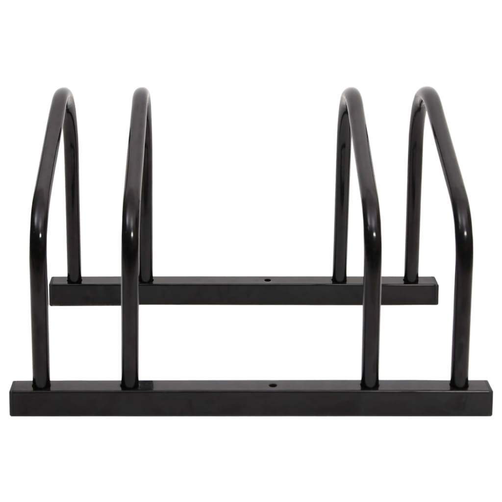vidaXL Fahrradständer für 2 Fahrräder Schwarz Stahl
