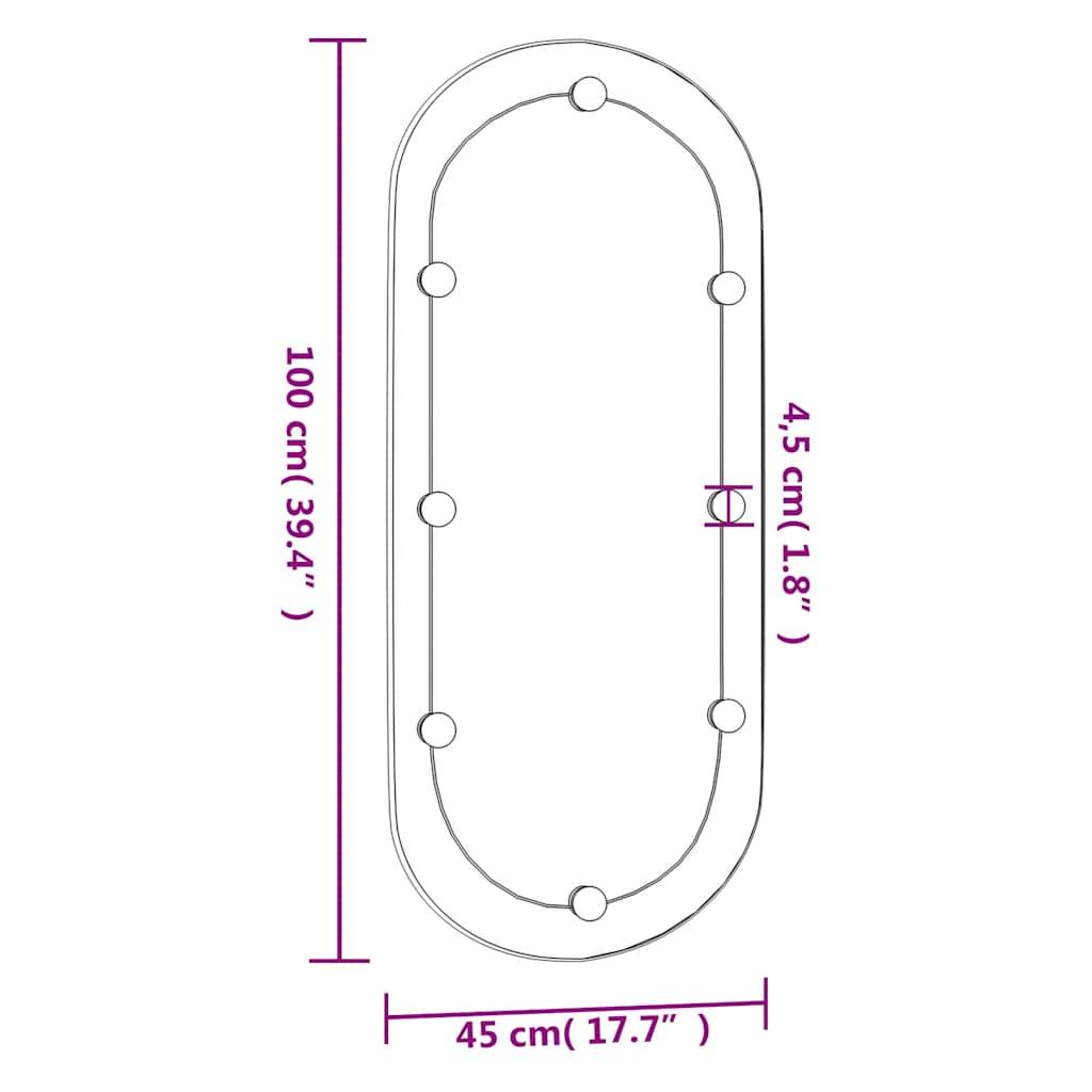 vidaXL Wandspiegel mit LED-Leuchten 45x100 cm Glas Oval