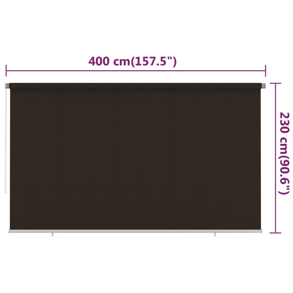 vidaXL Außenrollo 400x230 cm Braun HDPE