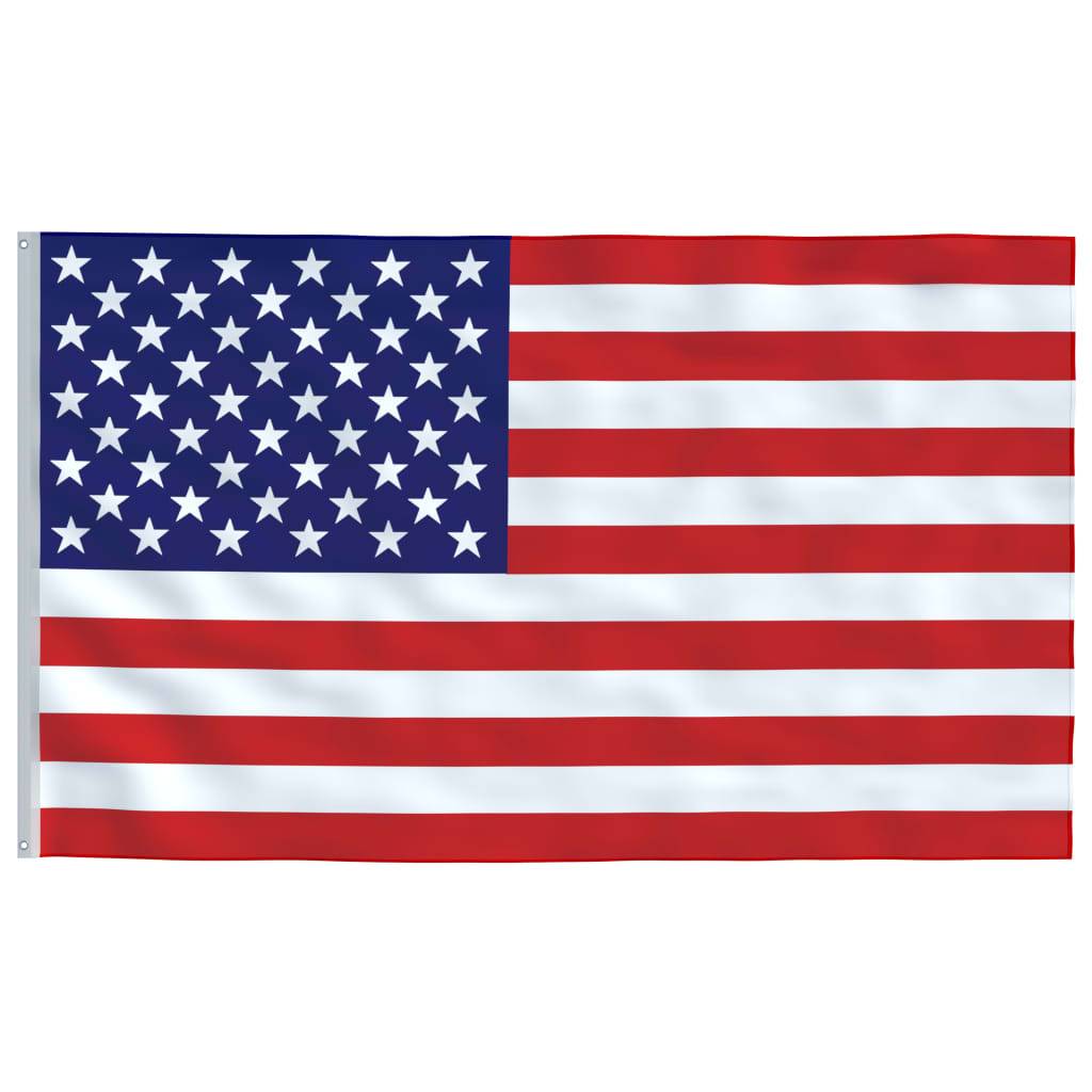 vidaXL Flagge der Vereinigten Staaten mit Mast 5,55 m Aluminium