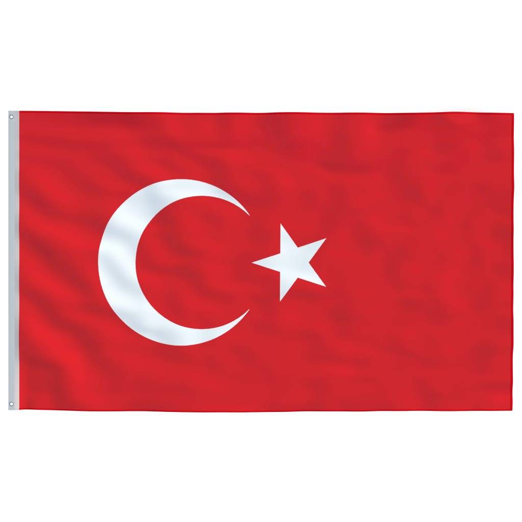 vidaXL Flagge der Türkei mit Mast 6,23 m Aluminium
