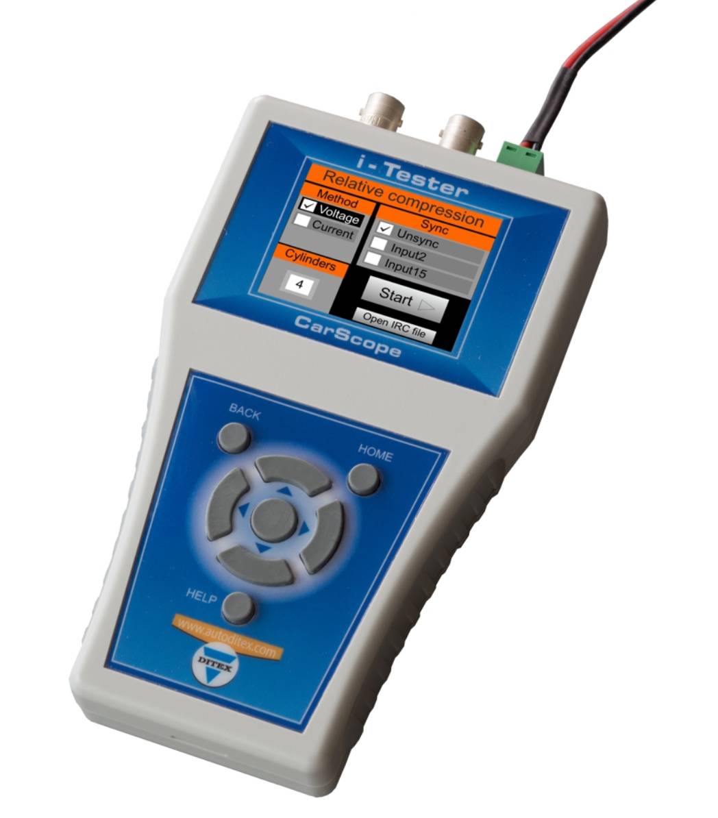 Tragbares Diagnosegerät mit einem Bildschirm, auf dem Einstellungen angezeigt werden: „Methode