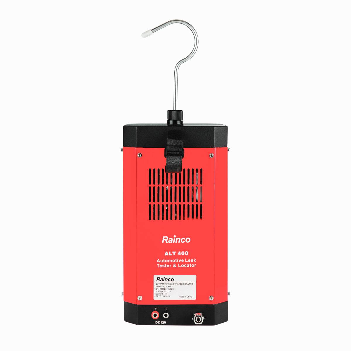 Roter Automobilprüfer für Undichtheiten mit der Bezeichnung „Rainco ALT 400