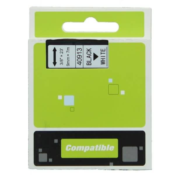 Schriftbandkassette - ersetzt Dymo 40913/S0720680 - 9mm schwarz/weiß