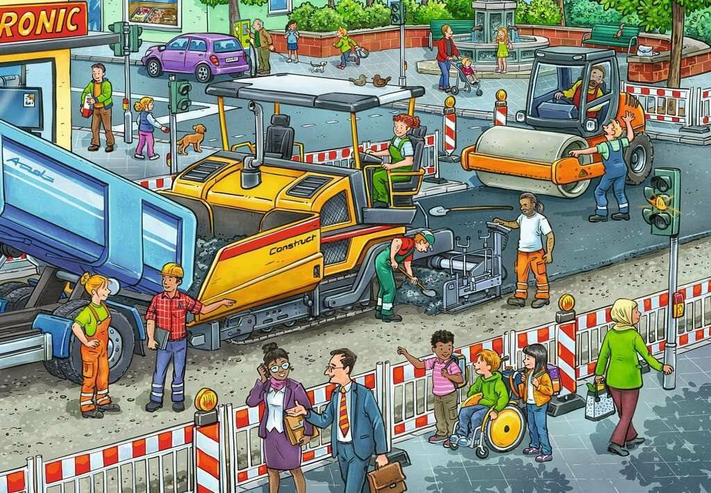 Arbeit auf der Straße Jigsaw Puzzle, 2x12tlg.