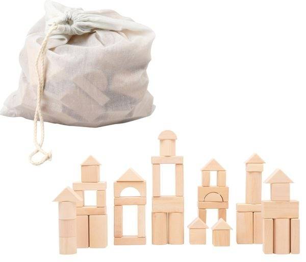 Small foot 11396 - Holzbausteine Natur 50er-Pack im Beutel
