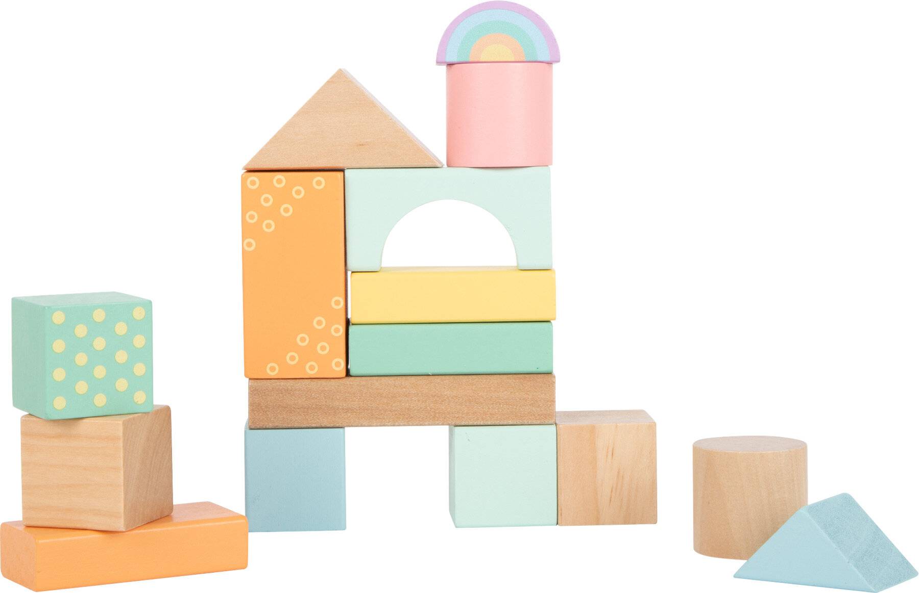 Small Foot 11722 Holzbausteine Pastell, 50-teiliges Set