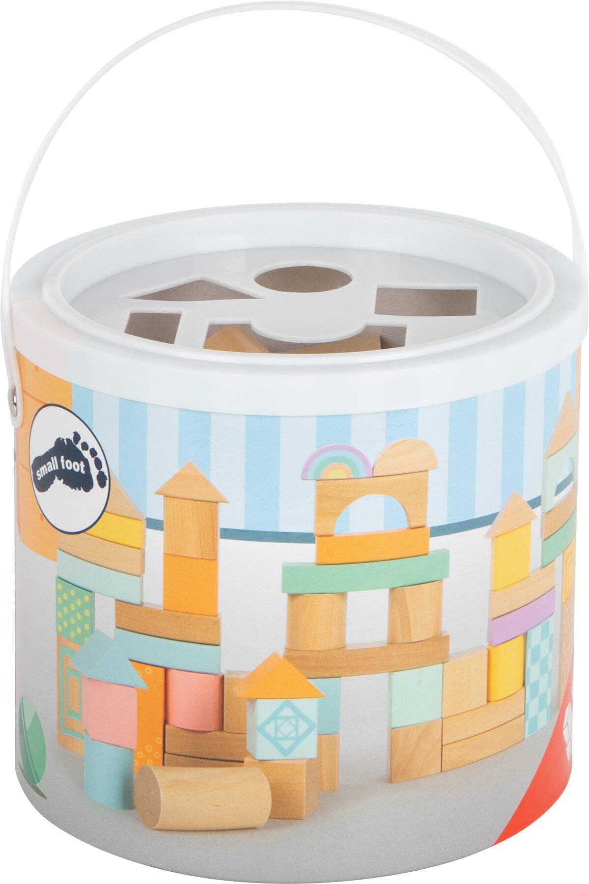 Small Foot 11722 Holzbausteine Pastell, 50-teiliges Set