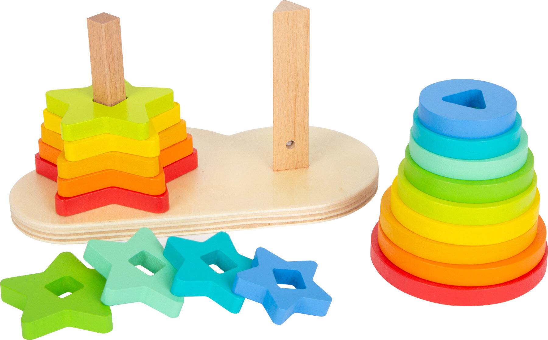 small foot 11720 Steckspiel Regenbogen ab 12 Monaten