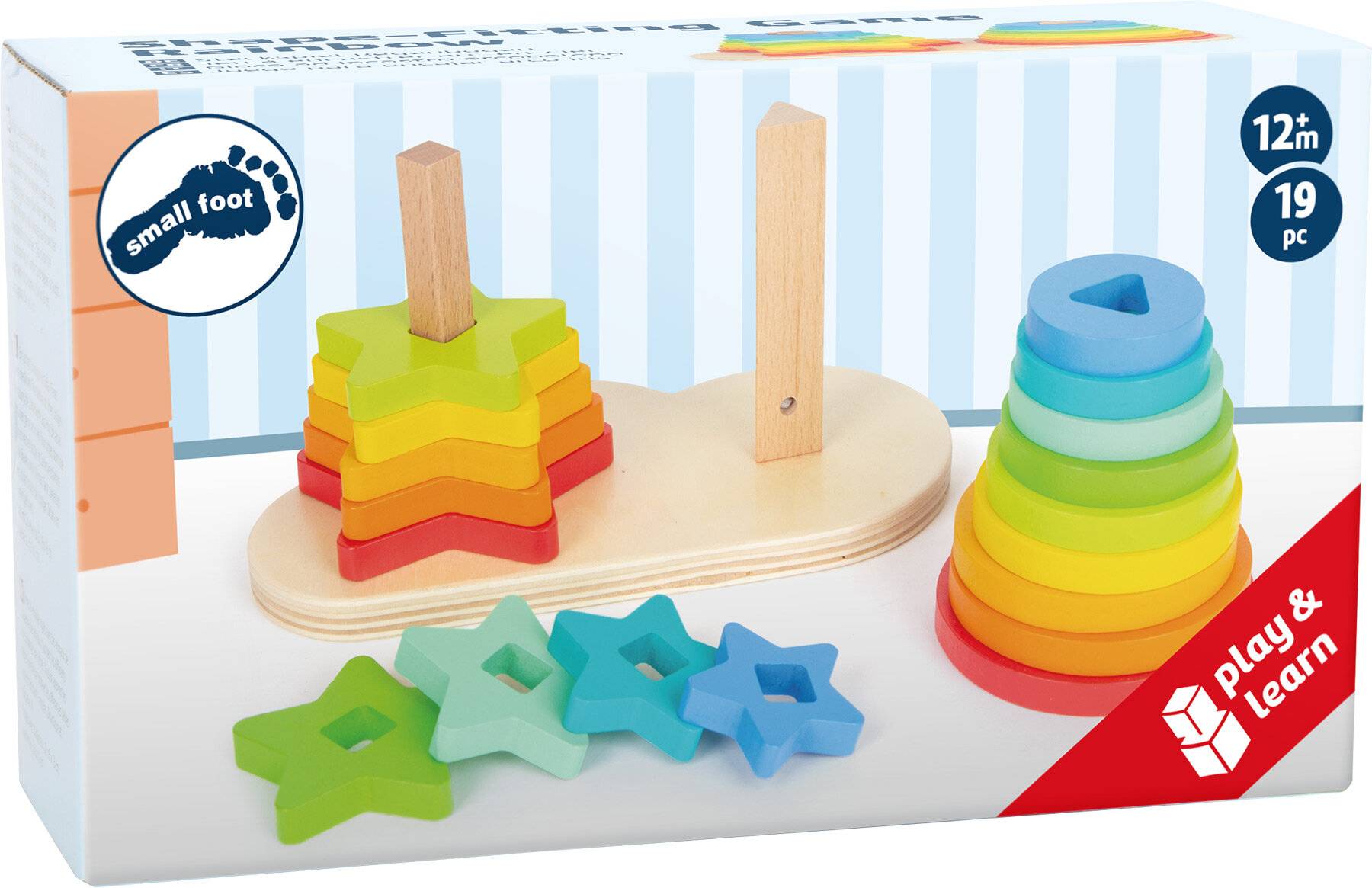 small foot 11720 Steckspiel Regenbogen ab 12 Monaten