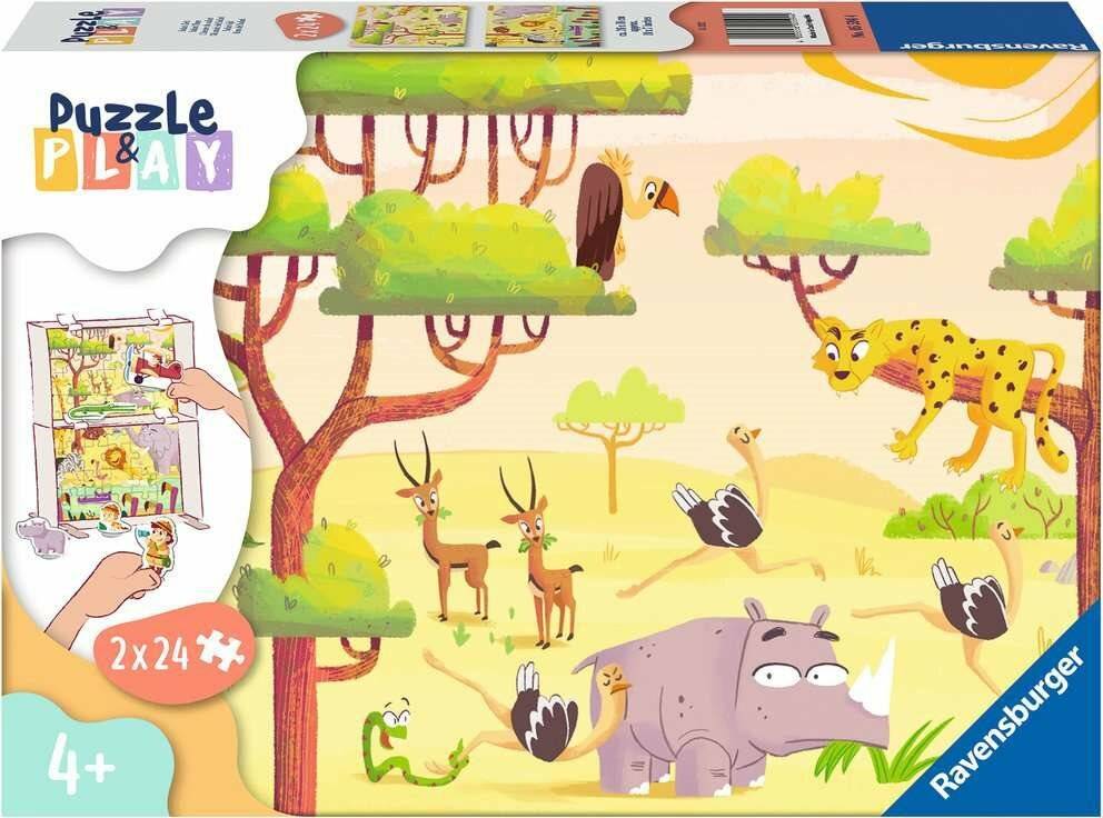 RAVENSBURGER Puzzle&Play: Safari 2x24 Teile