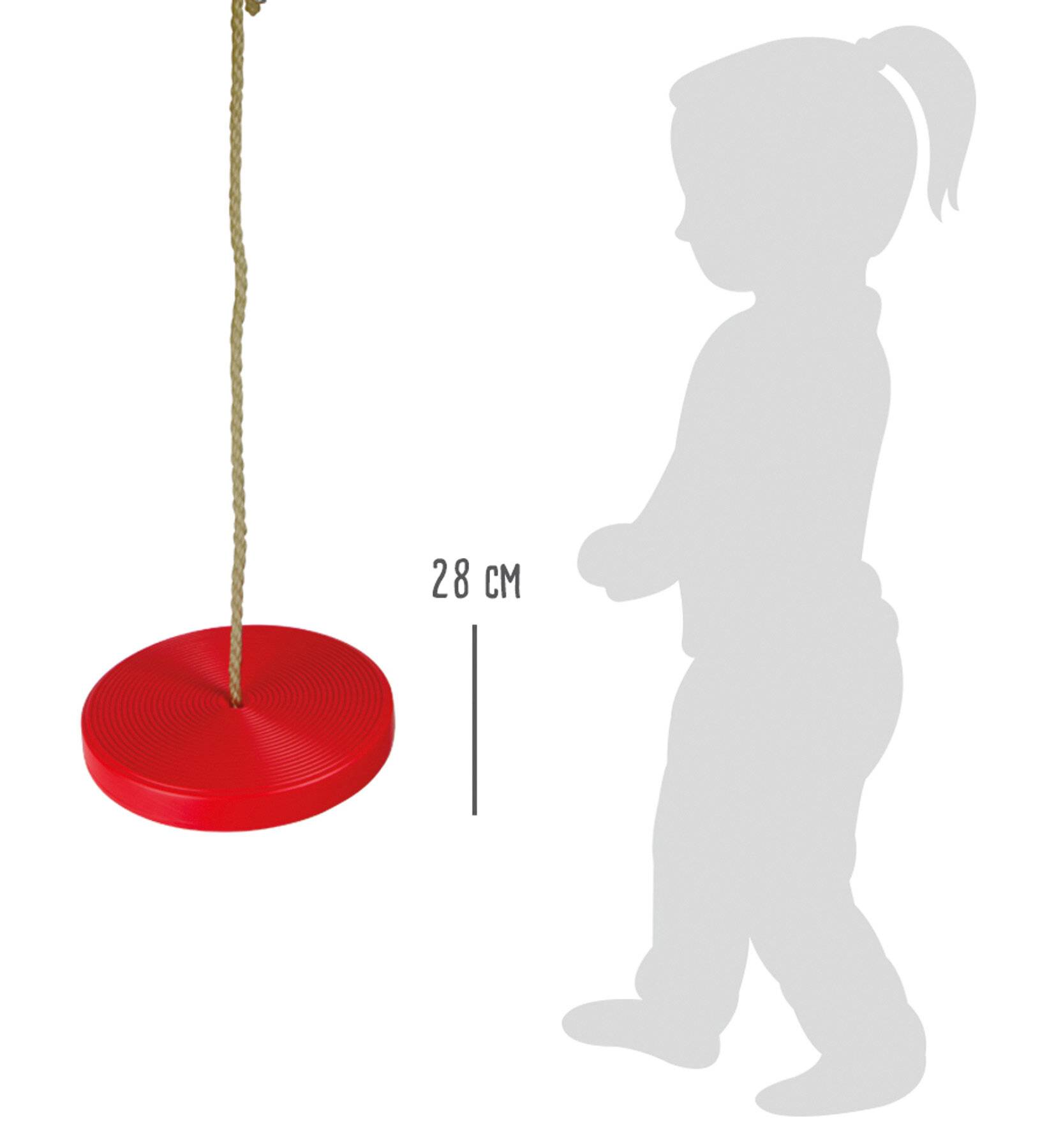 small foot rote Tellerschaukel aus stabilem, witterungsbeständigem Kunststoff, bis 70 kg belastbar, ab 3 Jahren, 6118, Ø ca. 28 cm