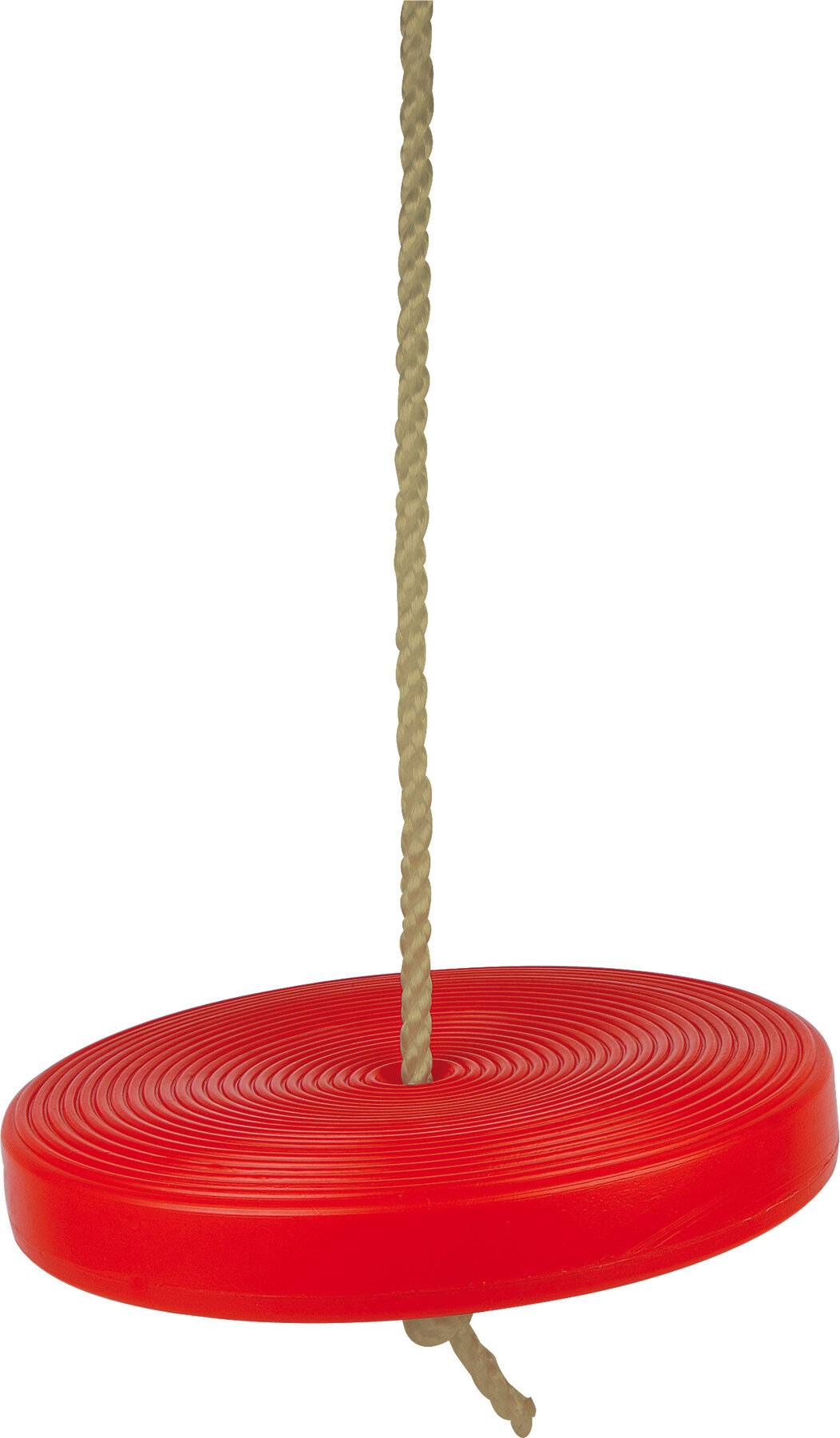 small foot rote Tellerschaukel aus stabilem, witterungsbeständigem Kunststoff, bis 70 kg belastbar, ab 3 Jahren, 6118, Ø ca. 28 cm