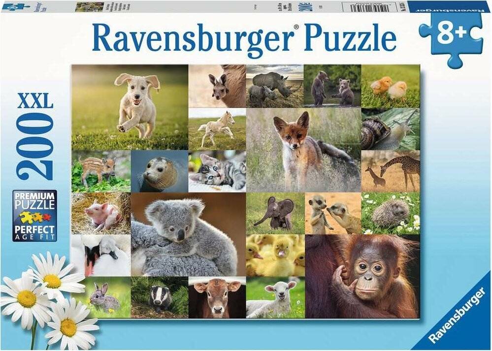 Ravensburger Puzzle Adorable Baby Animals, 200pcs. XXL