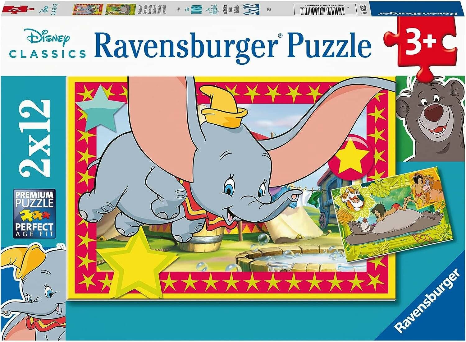 Disney Classics: Dombo und Dschungelbuch Jigsaw Puzzle, 2x12tlg.