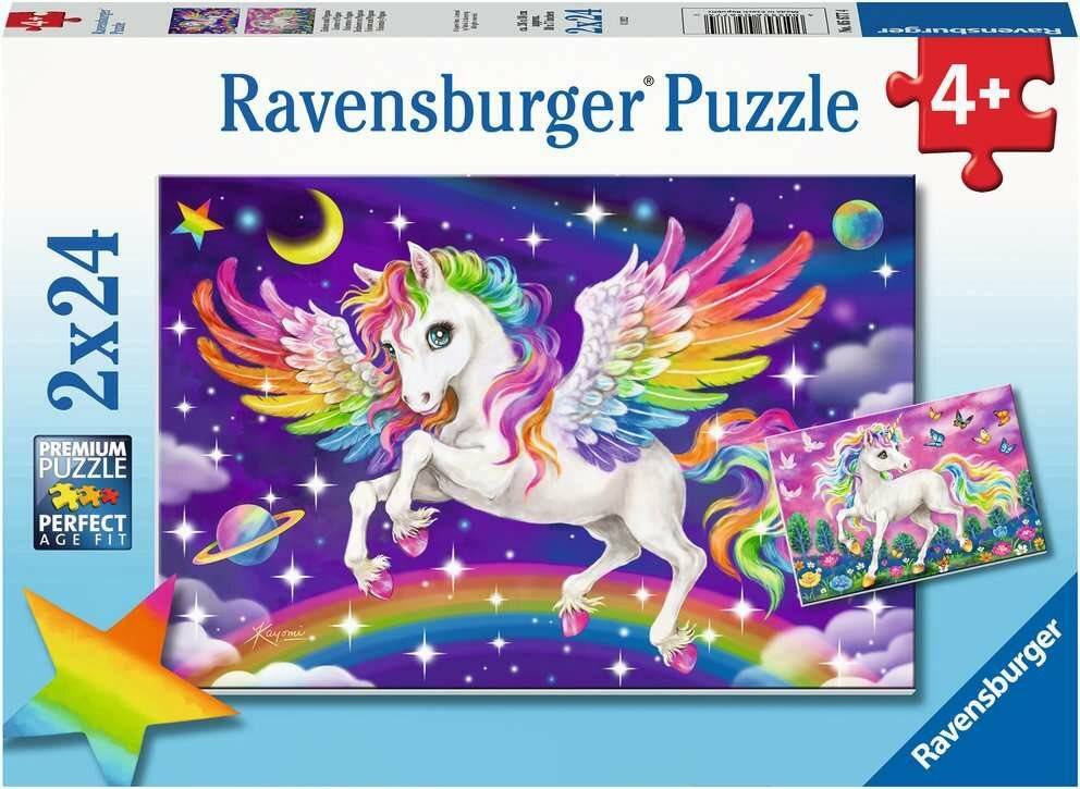 Ravensburger Puzzle Einhorn und Pegasus, 2x24tlg.
