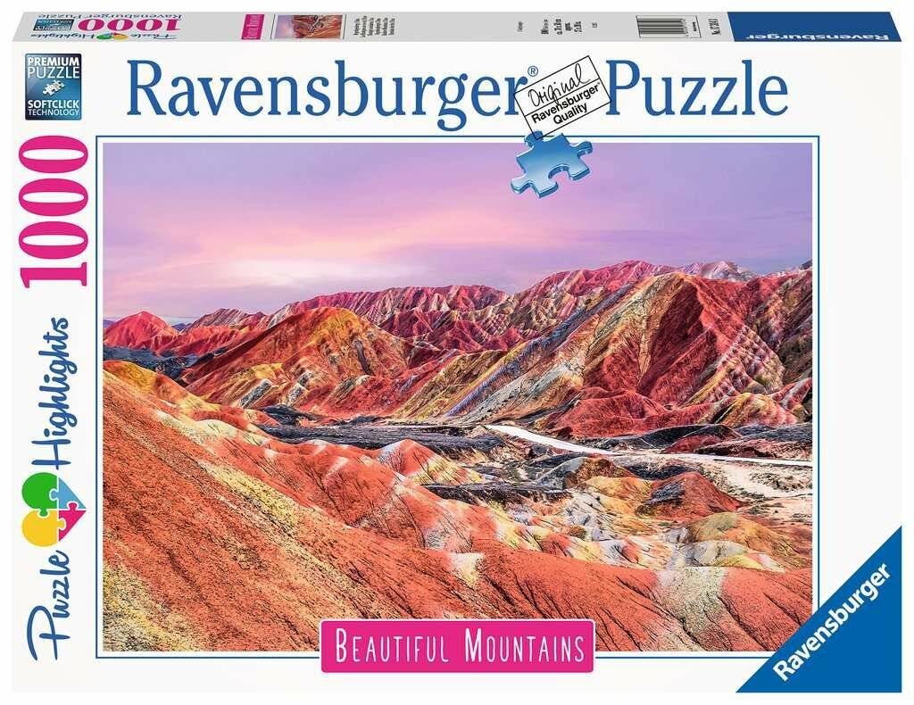 RAVENSBURGER Atemberaubende Berge Puzzle: Regenbogenberge, China 1000 Teile
