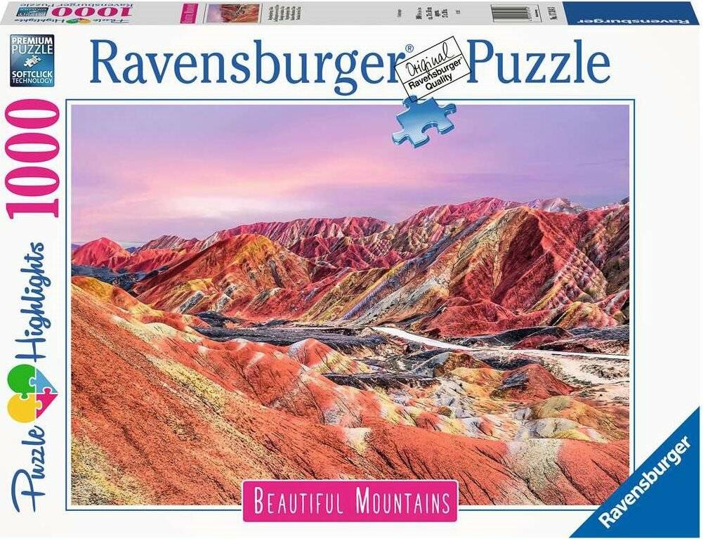 RAVENSBURGER Atemberaubende Berge Puzzle: Regenbogenberge, China 1000 Teile