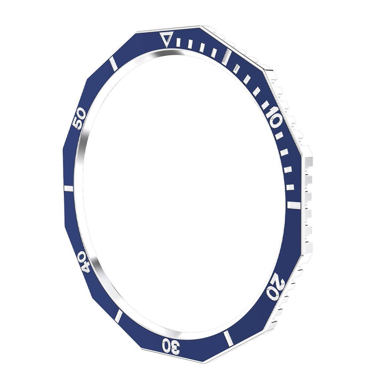 Für Samsung Galaxy Watch 6 Classic 47mm Lünettenring Blau / Silber