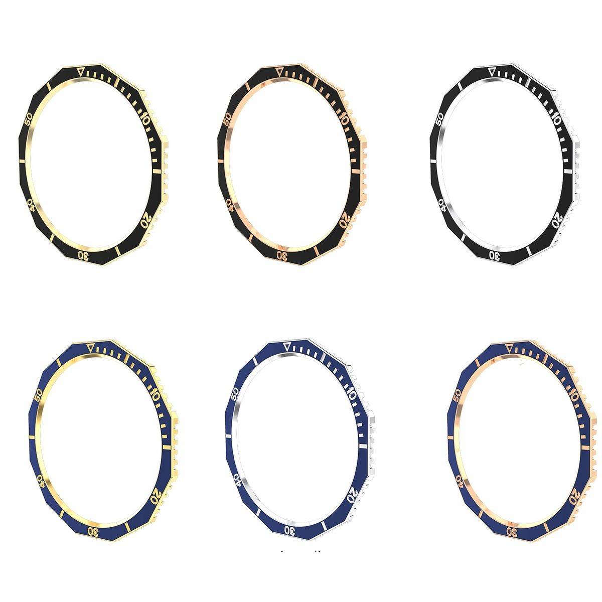 Für Samsung Galaxy Watch 6 Classic 47mm Lünettenring Blau / Silber