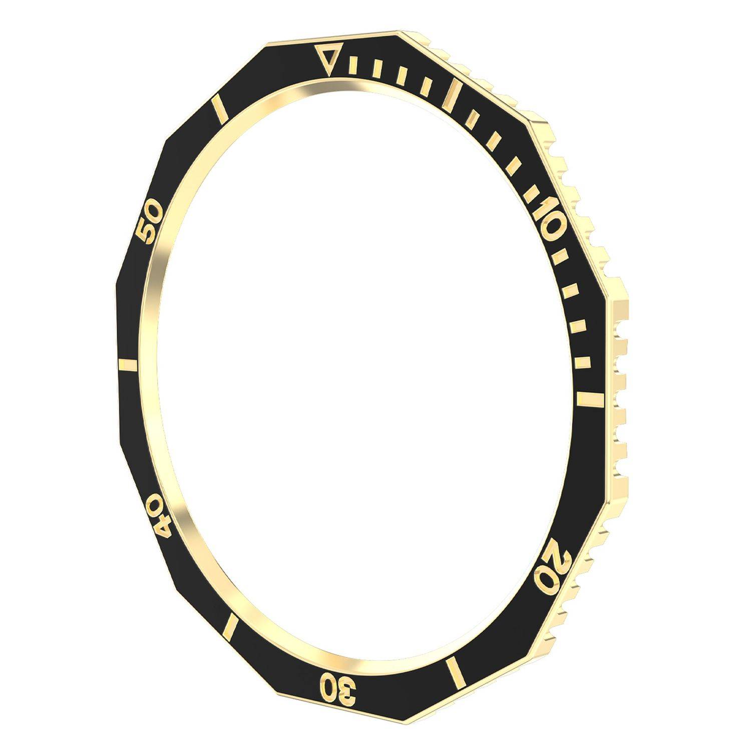 Für Samsung Galaxy Watch 6 Classic 47mm Lünettenring Schwarz / Gold