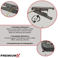 PremiumX Abisolierer HT-S501A Abisolierwerkzeug Koaxial-Kabel Netzwerkkabel Rundkabel Flachkabel bis 9,5mm Werkzeug Entmanteler PremiumX Abisolierer HT-S501A Abisolierwerkzeug Koaxial-Kabel Netzwerkkabel Rundkabel Flachkabel bis 9,5mm Werkzeug Entmanteler