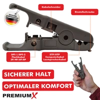 PremiumX Abisolierer HT-S501A Abisolierwerkzeug Koaxial-Kabel Netzwerkkabel Rundkabel Flachkabel bis 9,5mm Werkzeug Entmanteler PremiumX Abisolierer HT-S501A Abisolierwerkzeug Koaxial-Kabel Netzwerkkabel Rundkabel Flachkabel bis 9,5mm Werkzeug Entmanteler