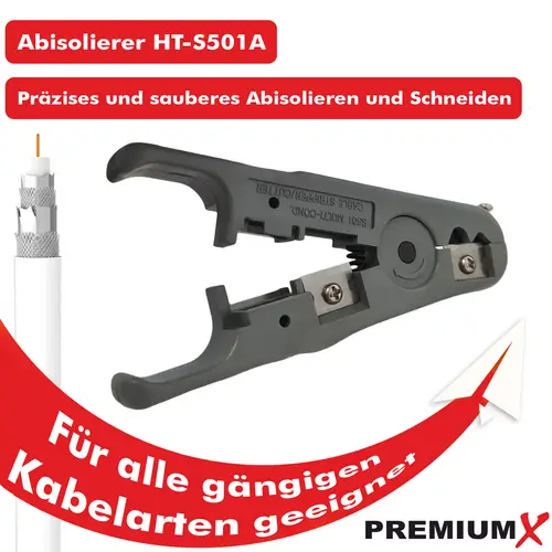 PremiumX Abisolierer HT-S501A Abisolierwerkzeug Koaxial-Kabel Netzwerkkabel Rundkabel Flachkabel bis 9,5mm Werkzeug Entmanteler PremiumX Abisolierer HT-S501A Abisolierwerkzeug Koaxial-Kabel Netzwerkkabel Rundkabel Flachkabel bis 9,5mm Werkzeug Entmanteler